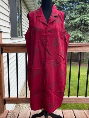 VTG 90s White Stag Linen Blend Floral Cottagecore Midi Dress Plus Size 18W NWT